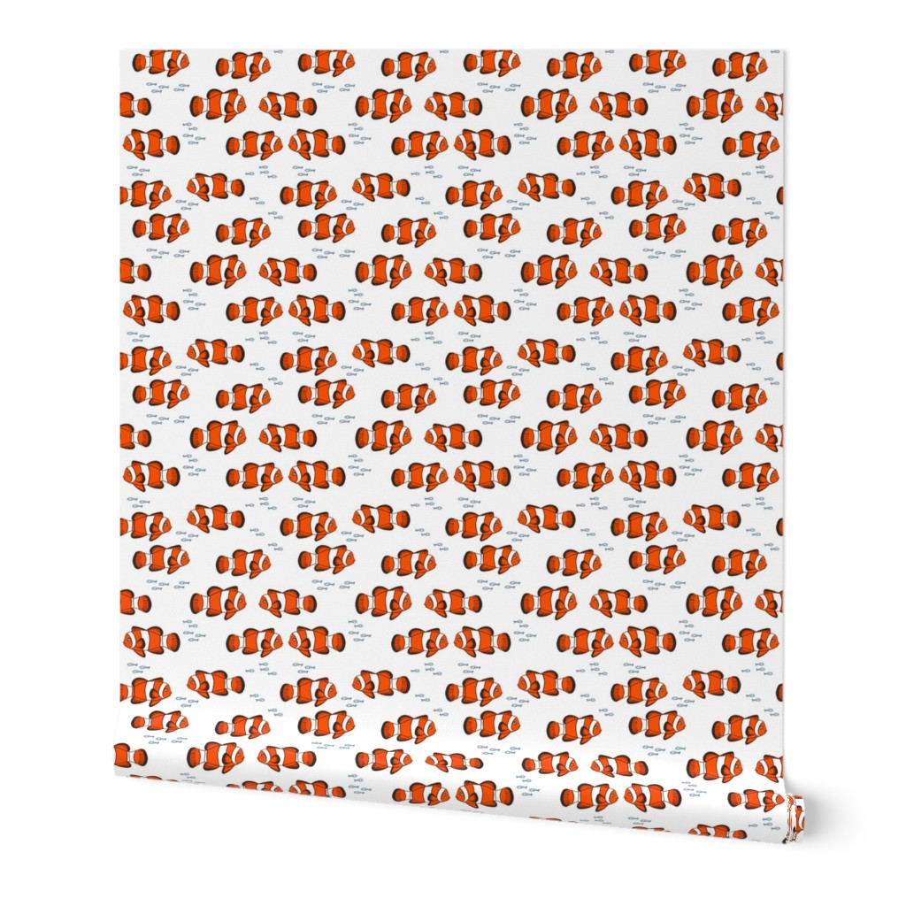 clown fish // fish coral reef animal tropical nursery ocean life white orange