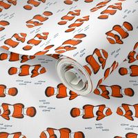 clown fish // fish coral reef animal tropical nursery ocean life white orange