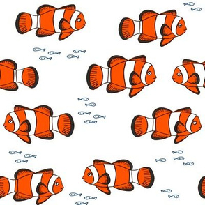 clown fish // fish coral reef animal tropical nursery ocean life white orange