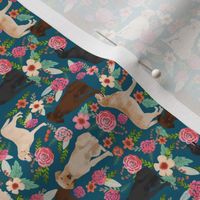 labradors florals fabric railroad - small