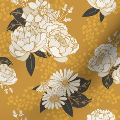 Gold Glam Floral Pattern