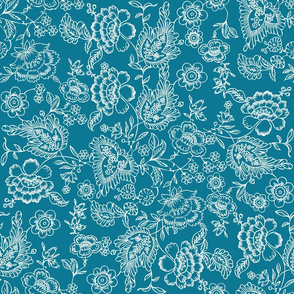 Vintage Teal Floral