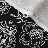 Vintage Black And White Floral