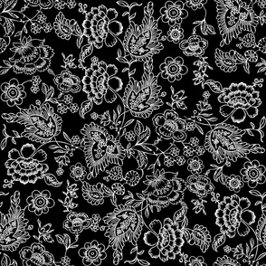 Vintage Black And White Floral