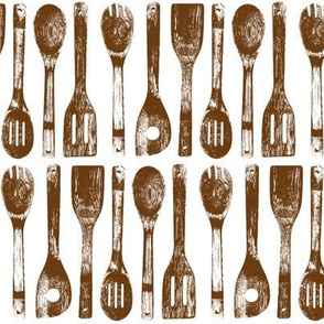 Brown Cooking Spoon Rows // Large