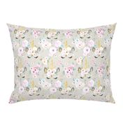 unicorn floral M gray