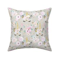 unicorn floral M gray