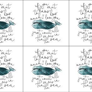 6 loveys: whale // if you want to know how much I love you // teal