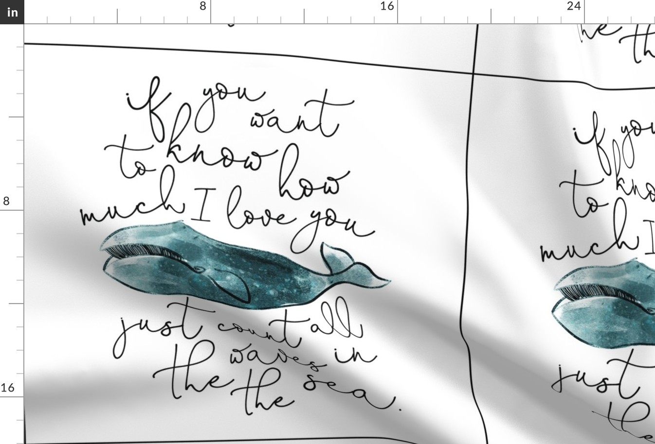 6 loveys: whale // if you want to know how much I love you // teal