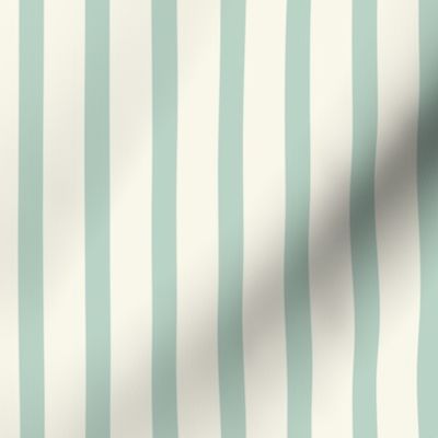 Stripe - Ivory, Aqua 