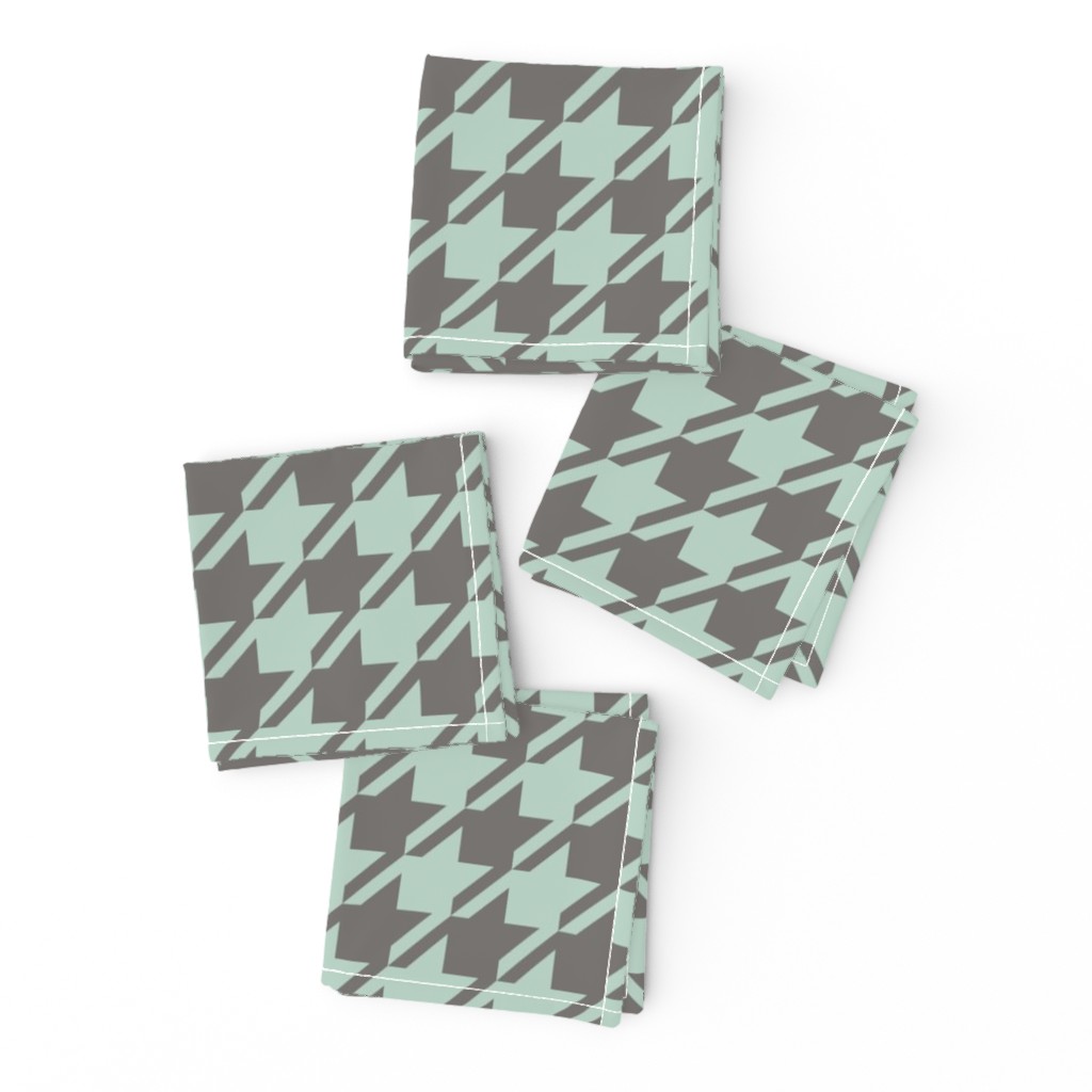 Houndstooth - Aqua, Dark Neutral