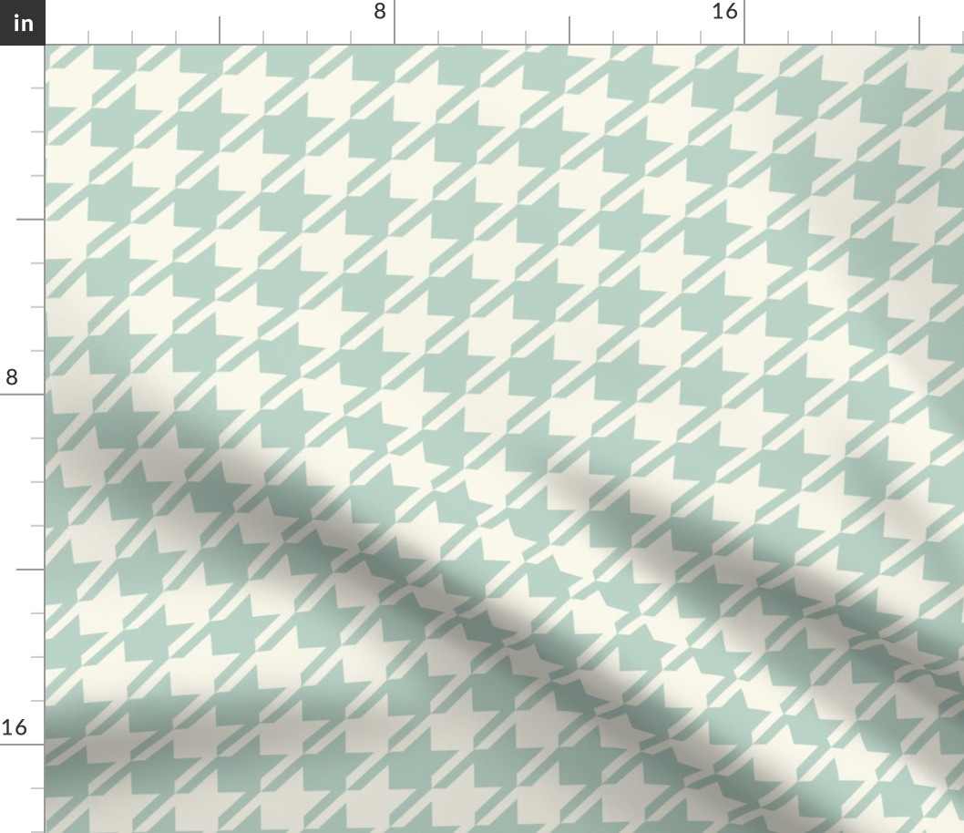 Houndstooth - Aqua, Ivory 