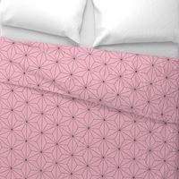 Demon-Slaying Nezuko Asa-no-Ha Pattern Dashed Sashiko Lines on Pink