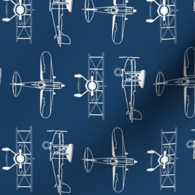 Biplanes on Navy // Small // Rotated