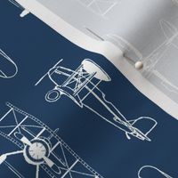 Biplanes on Navy // Small // Rotated