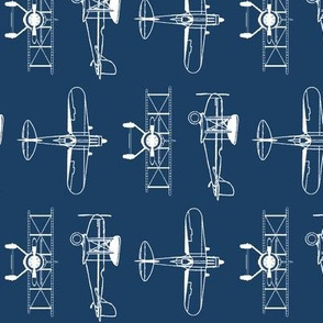 Biplanes on Navy // Small // Rotated