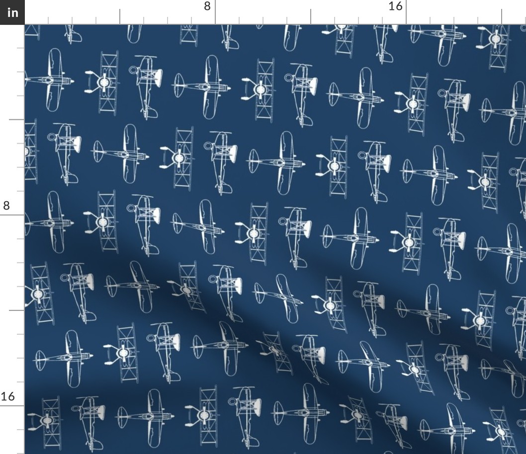 Biplanes on Navy // Small // Rotated