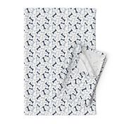 Bone Yard - Pet Dog Bones White, Navy and Baby Blue Small