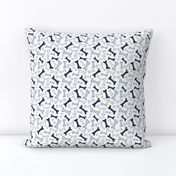 Bone Yard - Pet Dog Bones White, Navy and Baby Blue Small