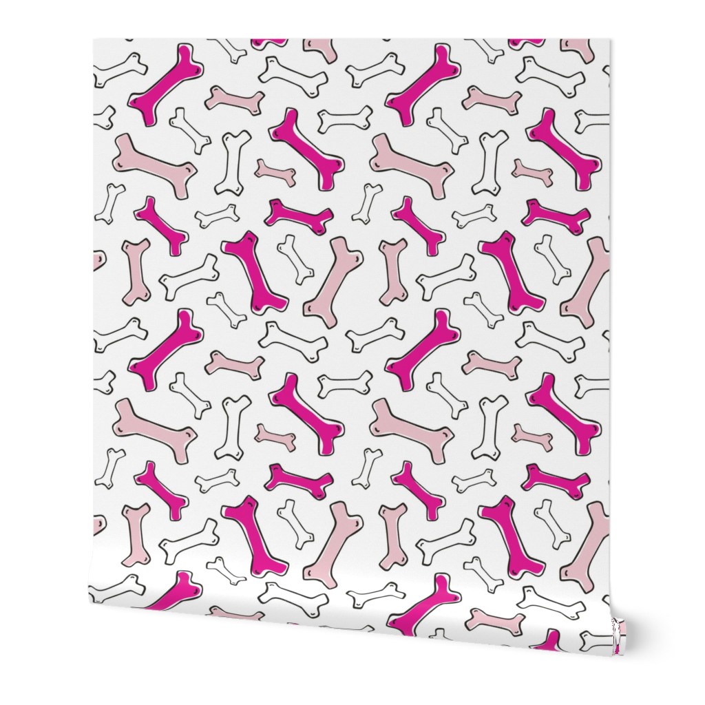 Bone Yard - Pet Dog Bones White and Pink Small