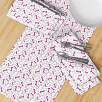 Bone Yard - Pet Dog Bones White and Pink Small