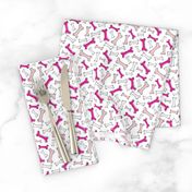 Bone Yard - Pet Dog Bones White and Pink Small