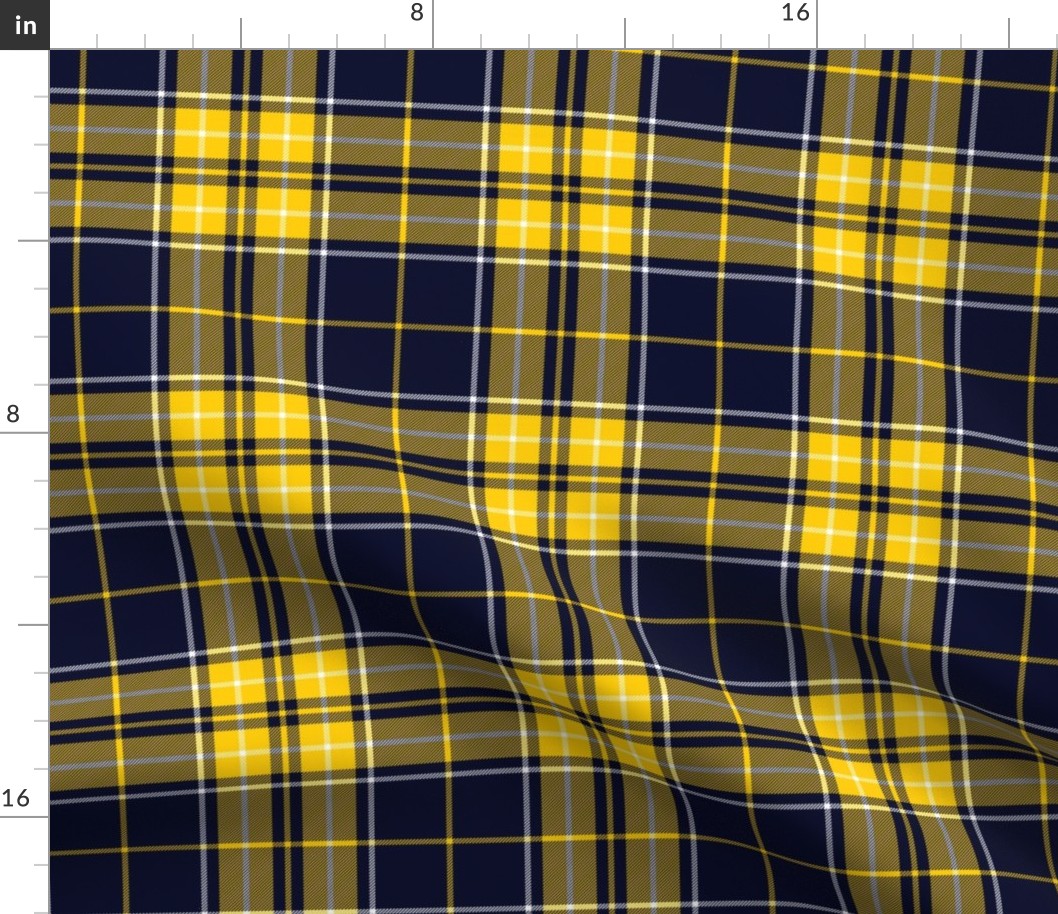 MacLeod snuffbox tartan, yellow-navy variant, 6"