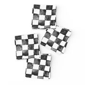 watercolor checker 1" squares - black and white