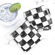 watercolor checker 1" squares - black and white