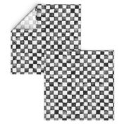 watercolor checker 1" squares - black and white