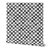 watercolor checker 1" squares - black and white