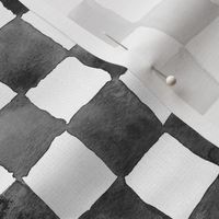 watercolor checker 1" squares - black and white