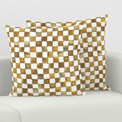 watercolor checker - brown, gold, tan and white