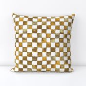 watercolor checker - brown, gold, tan and white