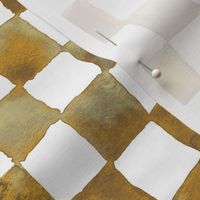 watercolor checker - brown, gold, tan and white