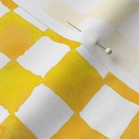 watercolor checker - gold, yellow and white