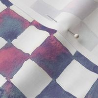 watercolor checkerboard - purple, blue, pink