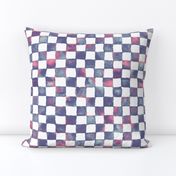 watercolor checkerboard - purple, blue, pink