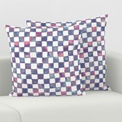 watercolor checkerboard - purple, blue, pink