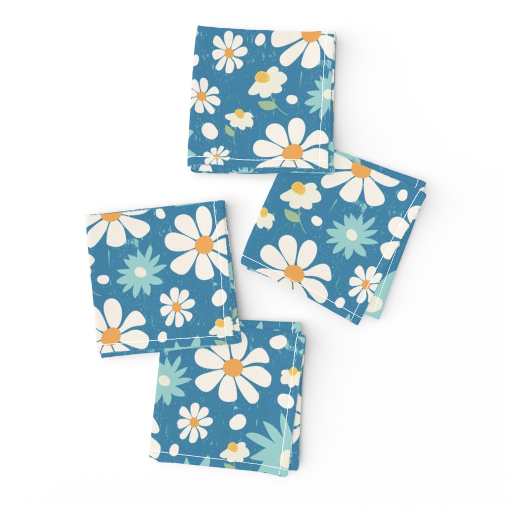 Golden Daisy Spring Teal Floral Garden Blast