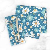 Golden Daisy Spring Teal Floral Garden Blast