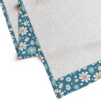 Golden Daisy Spring Teal Floral Garden Blast