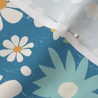 Golden Daisy Spring Teal Floral Garden Blast