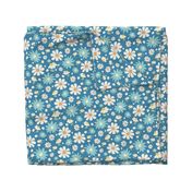 Golden Daisy Spring Teal Floral Garden Blast