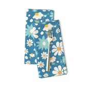 Golden Daisy Spring Teal Floral Garden Blast