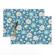 Golden Daisy Spring Teal Floral Garden Blast