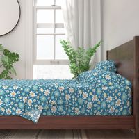 Golden Daisy Spring Teal Floral Garden Blast