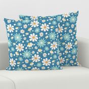 Golden Daisy Spring Teal Floral Garden Blast