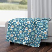 Golden Daisy Spring Teal Floral Garden Blast