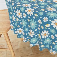 Golden Daisy Spring Teal Floral Garden Blast